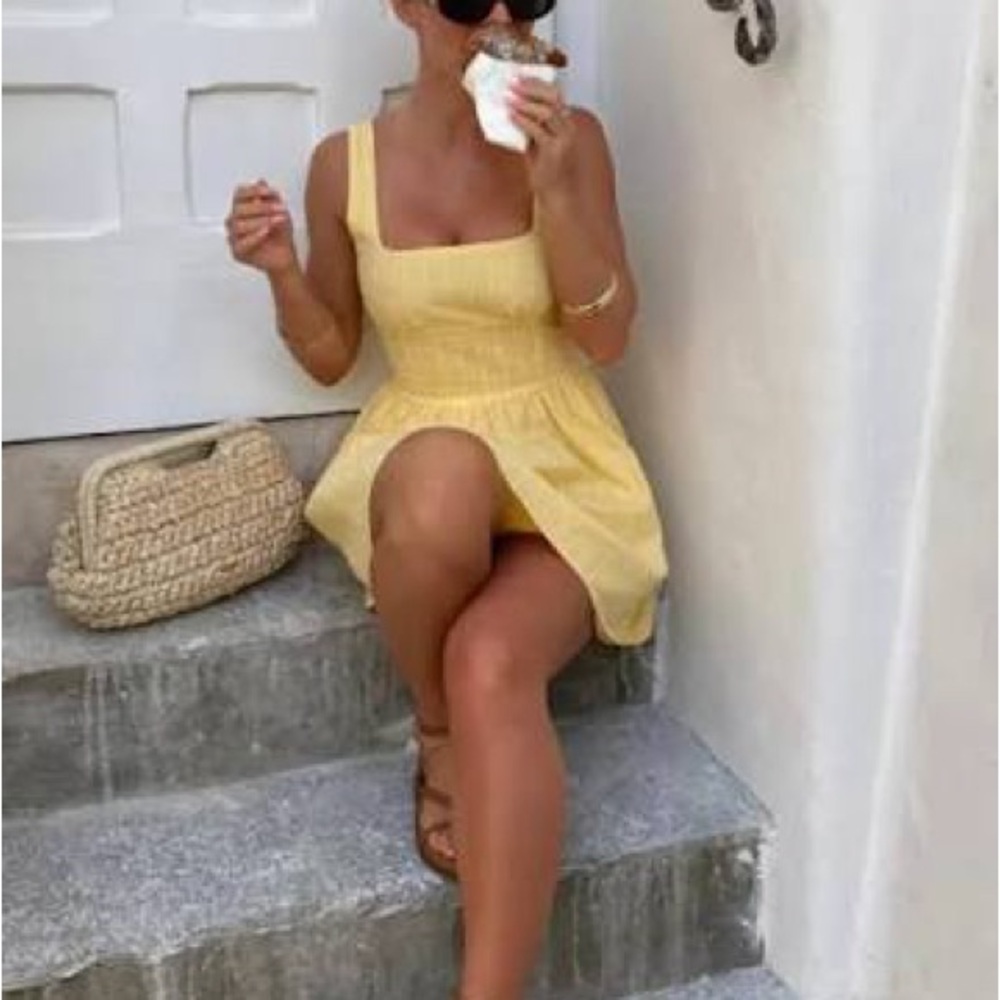 White Fox Boutique Yellow Mini Dress